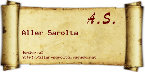 Aller Sarolta névjegykártya